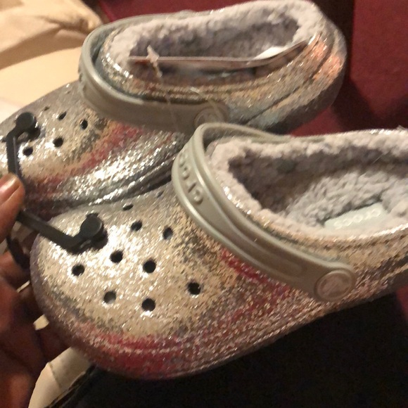 men glitter crocs